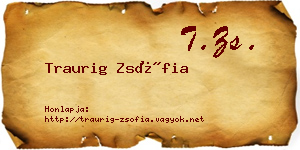Traurig Zsófia névjegykártya